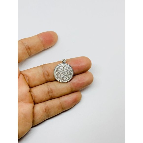 Sterling Silver 925 Charm Aztec Calendar - Calendario azteca - Picture 1 of 5